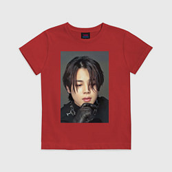 Футболка хлопковая детская Handsome Jimin, цвет: красный