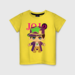 Футболка хлопковая детская Little Jotaro Cujo - JoJo Bizarre Adventure, цвет: желтый