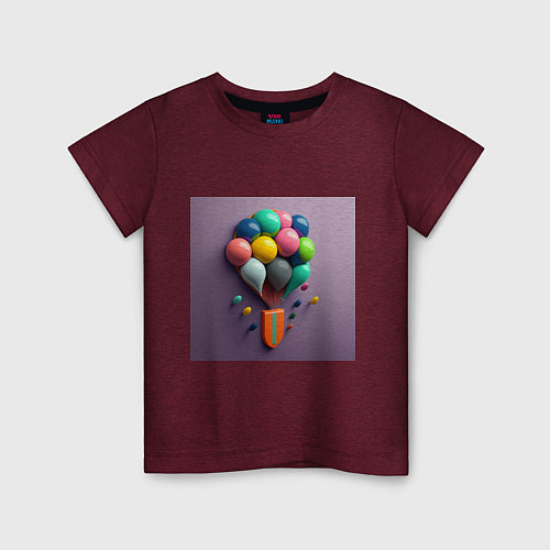 Детская футболка Карамельное путешествие / Меланж-бордовый – фото 1