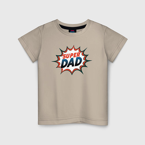 Детская футболка Super dad / Миндальный – фото 1