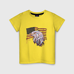 Футболка хлопковая детская American eagle, цвет: желтый