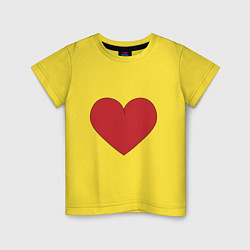 Футболка хлопковая детская Сердце в стиле минимализм, цвет: желтый