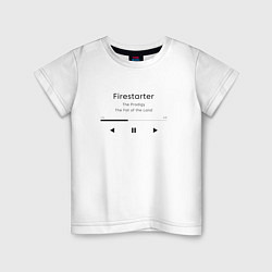 Футболка хлопковая детская Firestarter The Prodigy, цвет: белый