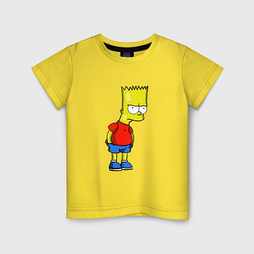 Детская футболка Недовольный Барт / Желтый – фото 1
