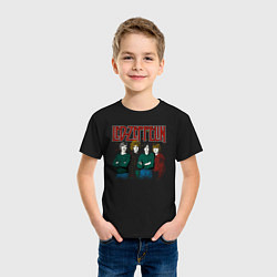 Футболка хлопковая детская Led Zeppelin винтаж, цвет: черный — фото 2