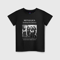 Футболка хлопковая детская Metallica рок группа, цвет: черный