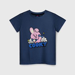 Футболка хлопковая детская Cooky BT21 Jungkook, цвет: тёмно-синий