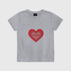 Футболка хлопковая детская Сердце my valentine, цвет: меланж