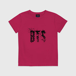 Футболка хлопковая детская BTS logo, цвет: маджента