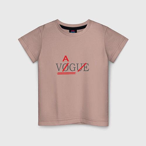 Детская футболка VAG not VOGUE / Пыльно-розовый – фото 1