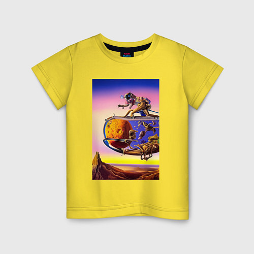 Детская футболка Зарождение жизни - сюрреализм - нейросеть / Желтый – фото 1