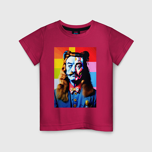 Детская футболка Salvador Dali and neural network / Маджента – фото 1