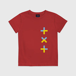 Футболка хлопковая детская TXT vertical logo, цвет: красный
