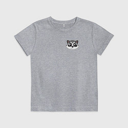 Футболка хлопковая детская Мордочка енота, цвет: меланж
