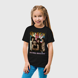 Футболка хлопковая детская Queen винтаж, цвет: черный — фото 2
