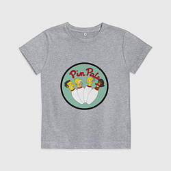 Футболка хлопковая детская Simpsons bowling, цвет: меланж