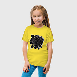 Футболка хлопковая детская Букет и черные розы, цвет: желтый — фото 2