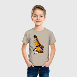 Футболка хлопковая детская Kobe dunk, цвет: миндальный — фото 2