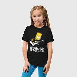 Футболка хлопковая детская Offspring Барт Симпсон рокер, цвет: черный — фото 2