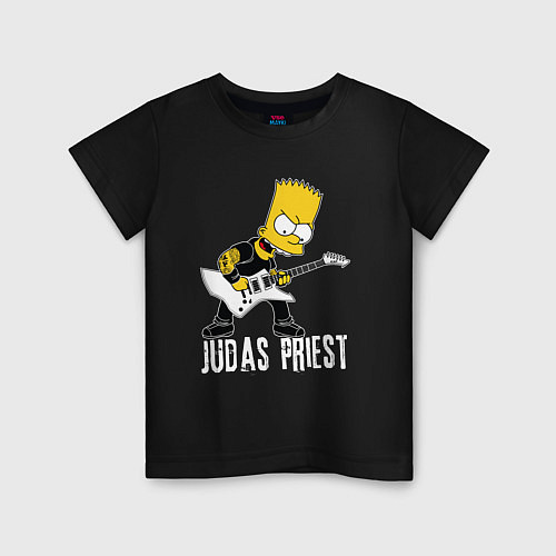 Детская футболка Judas Priest Барт Симпсон рокер / Черный – фото 1