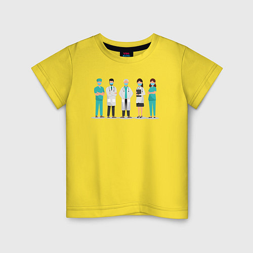 Детская футболка Врачи в масках / Желтый – фото 1