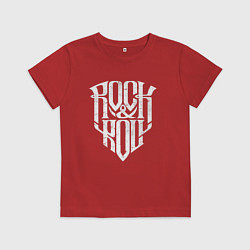 Футболка хлопковая детская Rock and Roll щит, цвет: красный