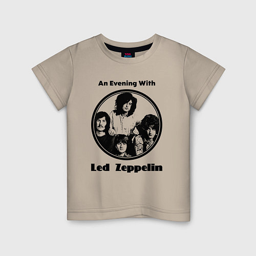 Детская футболка Led Zeppelin retro / Миндальный – фото 1