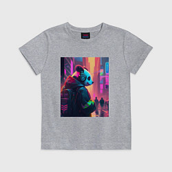 Футболка хлопковая детская City panda, цвет: меланж