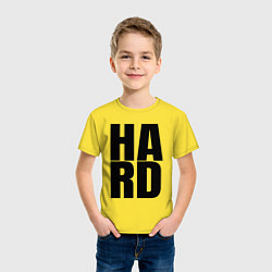 Футболка хлопковая детская Hard жесткая надпись, цвет: желтый — фото 2
