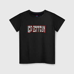 Футболка хлопковая детская Led Zeppelin логотип, цвет: черный