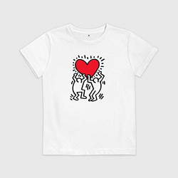 Футболка хлопковая детская Big heart, цвет: белый