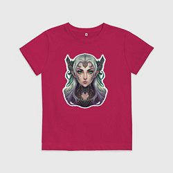 Футболка хлопковая детская Аниме - эльфийка-воительница, цвет: маджента
