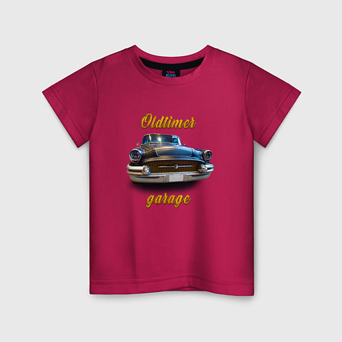 Детская футболка Ретро автомобиль Buick Roadmaster / Маджента – фото 1