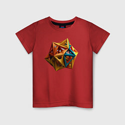 Футболка хлопковая детская Геометрический многоугольник, цвет: красный