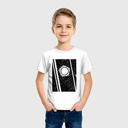 Футболка хлопковая детская Солнце в прямоугольнике, цвет: белый — фото 2