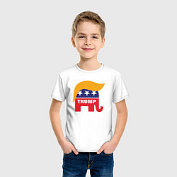 Футболка хлопковая детская Trump elephant, цвет: белый — фото 2