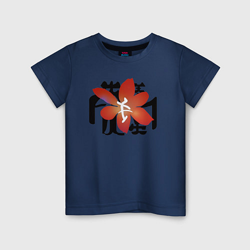 Детская футболка Цветок сакуры / Тёмно-синий – фото 1