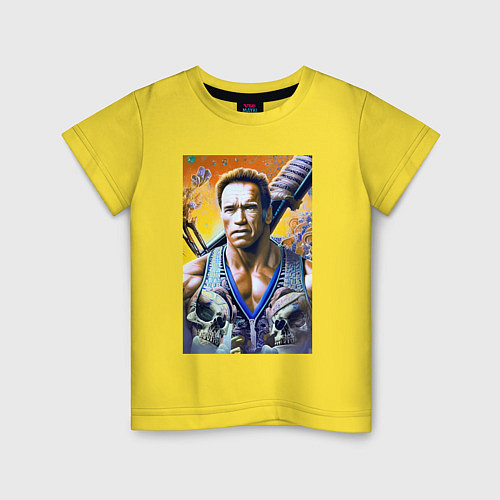 Детская футболка Арнольд Шварценеггер - крутой чувак / Желтый – фото 1