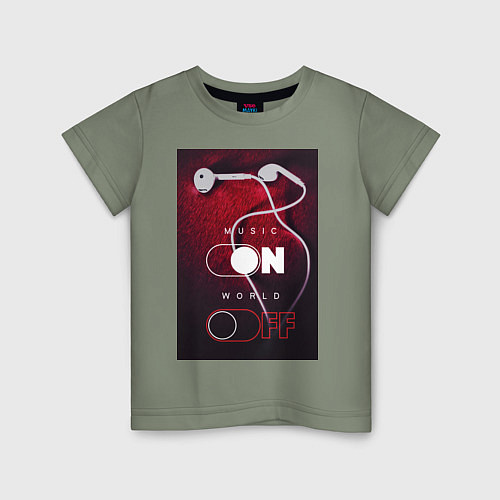 Детская футболка Music world наушники / Авокадо – фото 1