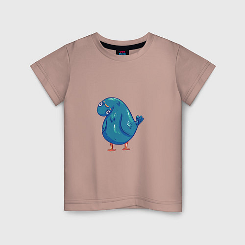 Детская футболка Инакомыслящий голубь / Пыльно-розовый – фото 1