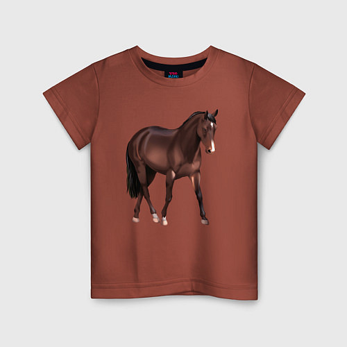 Детская футболка Австралийская пастушья лошадь / Кирпичный – фото 1
