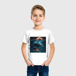 Футболка хлопковая детская Морской волк-рыба, цвет: белый — фото 2