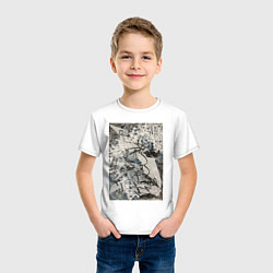 Футболка хлопковая детская Абстракция небо, цвет: белый — фото 2
