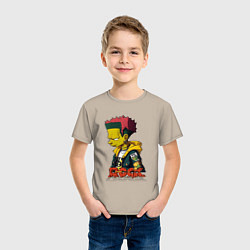 Футболка хлопковая детская Rock Simpson, цвет: миндальный — фото 2