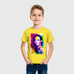 Футболка хлопковая детская Анджелина Джоли - знаменитая актриса, цвет: желтый — фото 2