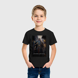 Футболка хлопковая детская Великий Новгород персонаж города, цвет: черный — фото 2