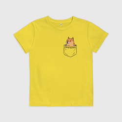 Футболка хлопковая детская Doge in the house, цвет: желтый