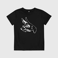 Футболка хлопковая детская Человек-бензопила демон лисы, цвет: черный