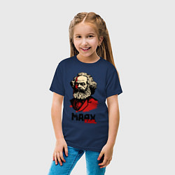 Футболка хлопковая детская Karl Marx - 3 цвета, цвет: тёмно-синий — фото 2