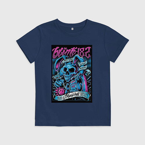 Детская футболка Blink 182 рок группа / Тёмно-синий – фото 1